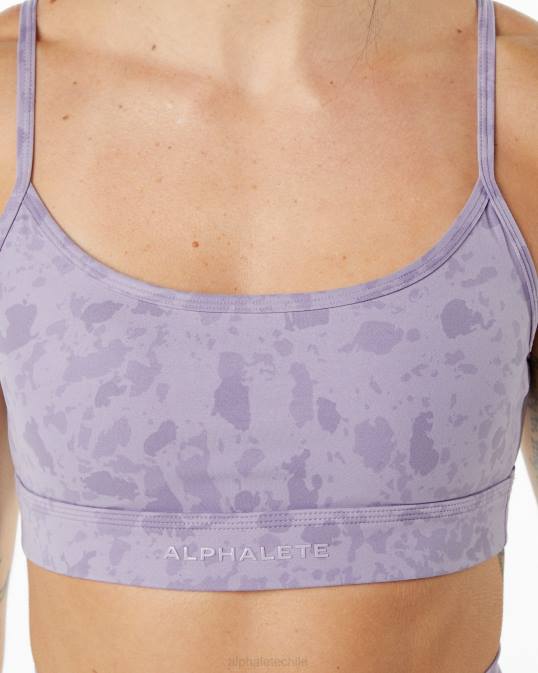 sujetador sin límites de superficie mujer Alphalete 08R8150 ropa estampado de guijarros brumoso lila violeta