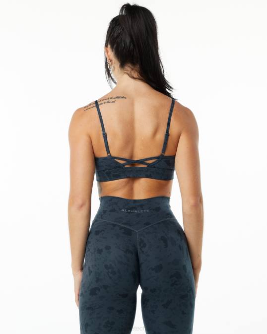 sujetador sin límites de superficie mujer Alphalete 08R8151 ropa ballena con estampado de guijarros azul