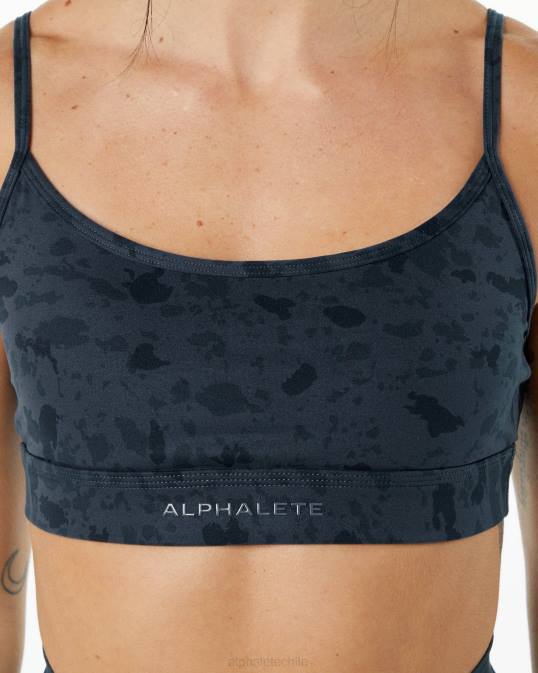 sujetador sin límites de superficie mujer Alphalete 08R8151 ropa ballena con estampado de guijarros azul