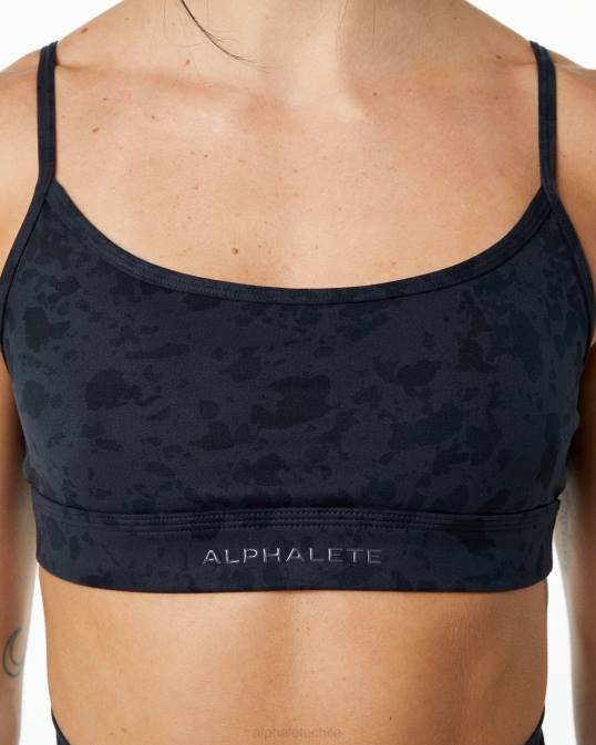 sujetador sin límites de superficie mujer Alphalete 08R8152 ropa estampado de guijarros negro
