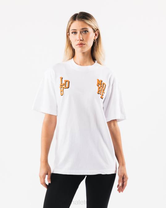 Ldb más camiseta con letras unisexo Alphalete 08R8227 ropa blanco