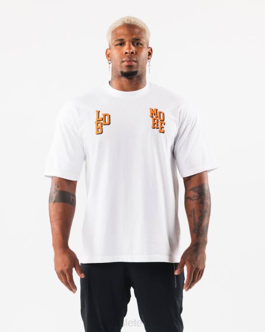 Ldb más camiseta con letras unisexo Alphalete 08R8227 ropa blanco