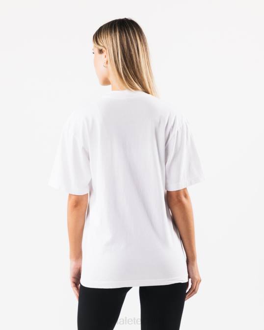 Ldb más camiseta con letras unisexo Alphalete 08R8227 ropa blanco