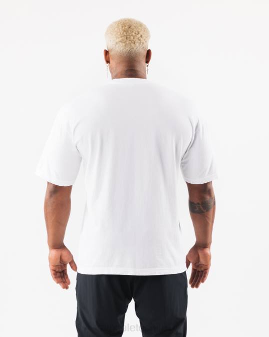 Ldb más camiseta con letras unisexo Alphalete 08R8227 ropa blanco