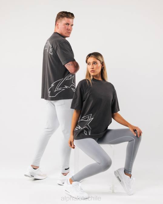 camiseta con cabeza de lobo gigante unisexo Alphalete 08R8226 ropa negro antiguo