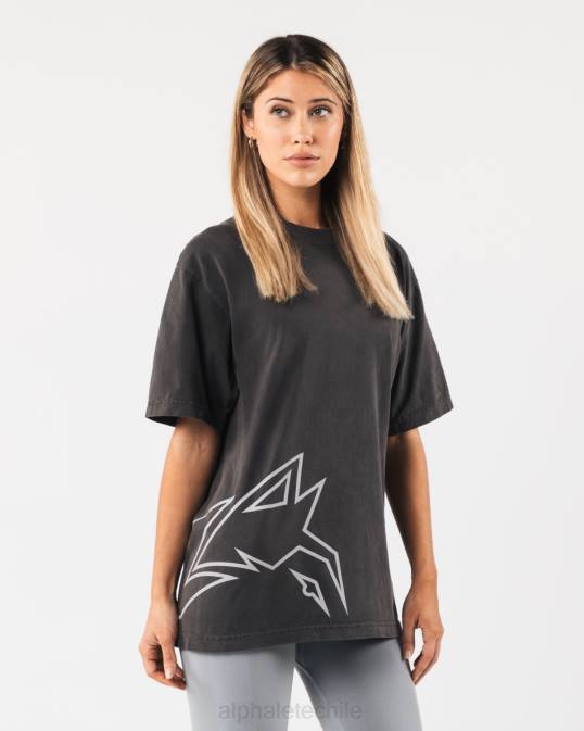 camiseta con cabeza de lobo gigante unisexo Alphalete 08R8226 ropa negro antiguo