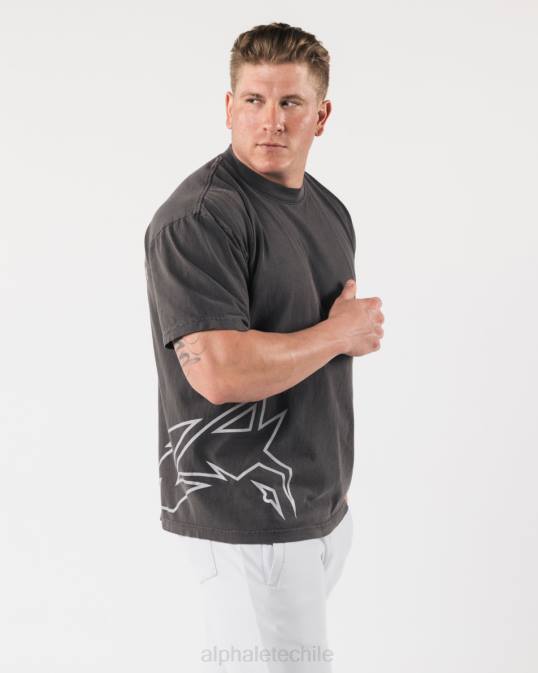 camiseta con cabeza de lobo gigante unisexo Alphalete 08R8226 ropa negro antiguo