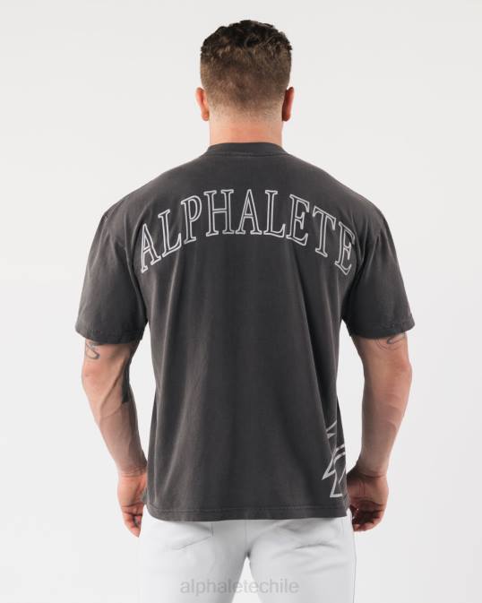 camiseta con cabeza de lobo gigante unisexo Alphalete 08R8226 ropa negro antiguo