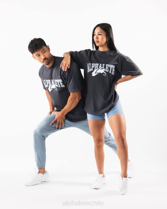 camiseta con cabeza de lobo unisexo Alphalete 08R8232 ropa delfín azul