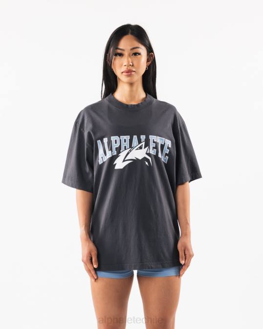 camiseta con cabeza de lobo unisexo Alphalete 08R8232 ropa delfín azul