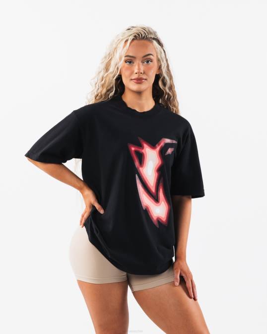 camiseta con mapa de calor unisexo Alphalete 08R8212 ropa negro