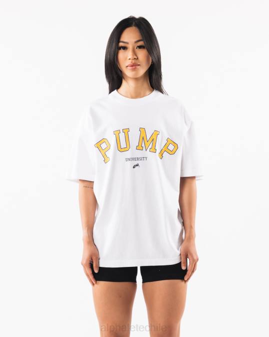 camiseta universitaria de bomba unisexo Alphalete 08R8228 ropa blanco