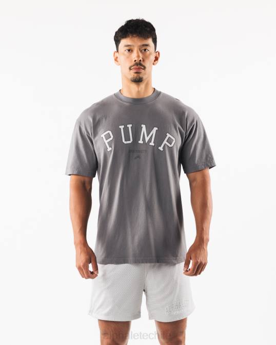 camiseta universitaria de bomba unisexo Alphalete 08R8229 ropa gris carbón