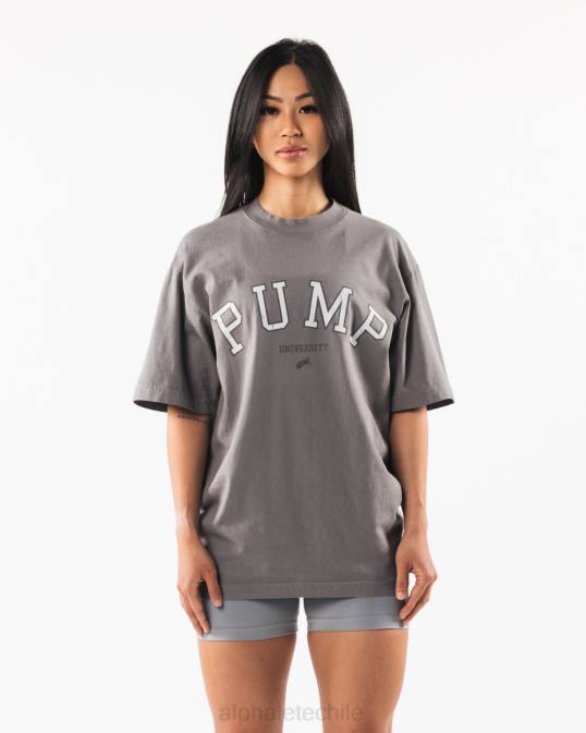 camiseta universitaria de bomba unisexo Alphalete 08R8229 ropa gris carbón