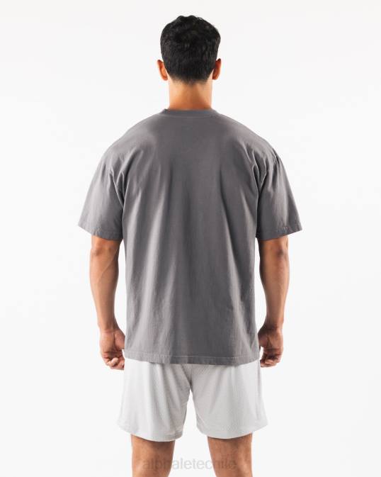 camiseta universitaria de bomba unisexo Alphalete 08R8229 ropa gris carbón