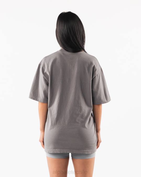 camiseta universitaria de bomba unisexo Alphalete 08R8229 ropa gris carbón