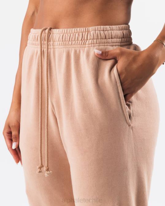 jogger natural teñido tierra unisexo Alphalete 08R8461 ropa marrón ocre