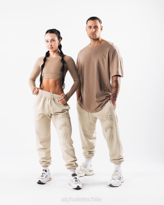 joggers con gráfico teñido tierra unisexo Alphalete 08R8456 ropa concha marrón