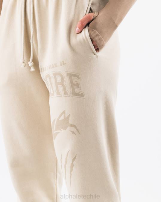 joggers con gráfico teñido tierra unisexo Alphalete 08R8456 ropa concha marrón
