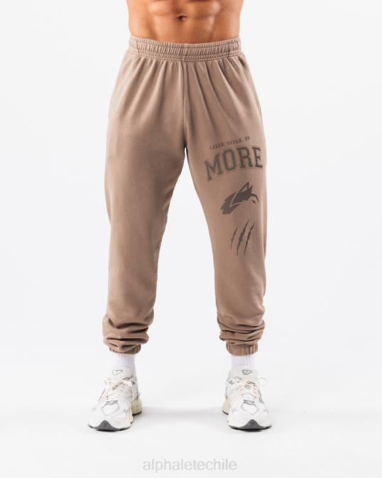 joggers con gráfico teñido tierra unisexo Alphalete 08R8457 ropa marrón lutita