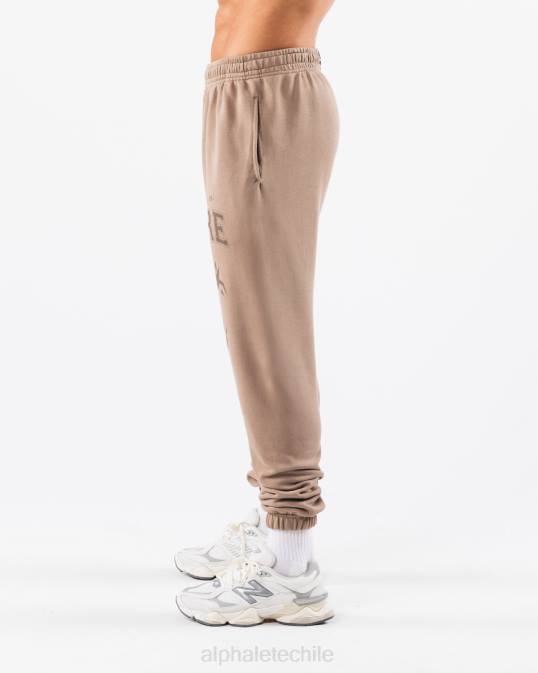 joggers con gráfico teñido tierra unisexo Alphalete 08R8457 ropa marrón lutita