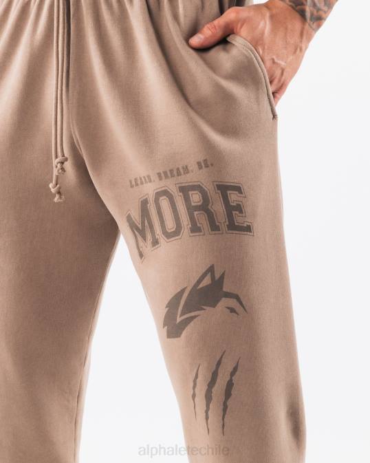joggers con gráfico teñido tierra unisexo Alphalete 08R8457 ropa marrón lutita
