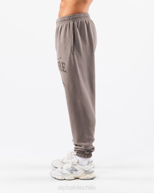 joggers con gráfico teñido tierra unisexo Alphalete 08R8458 ropa gris ceniza