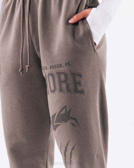 joggers con gráfico teñido tierra unisexo Alphalete 08R8458 ropa gris ceniza