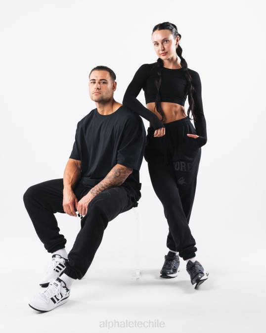 joggers con gráfico teñido tierra unisexo Alphalete 08R8459 ropa negro