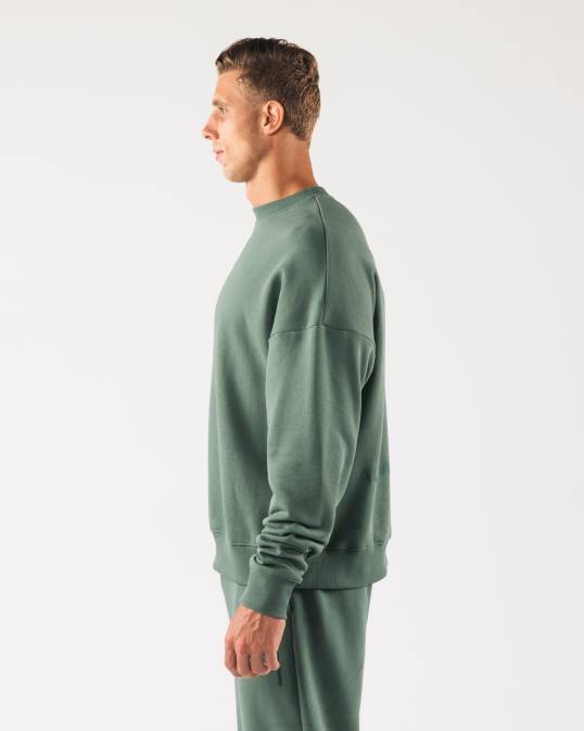 cuello redondo de origen unisexo Alphalete 08R8267 ropa verde sereno