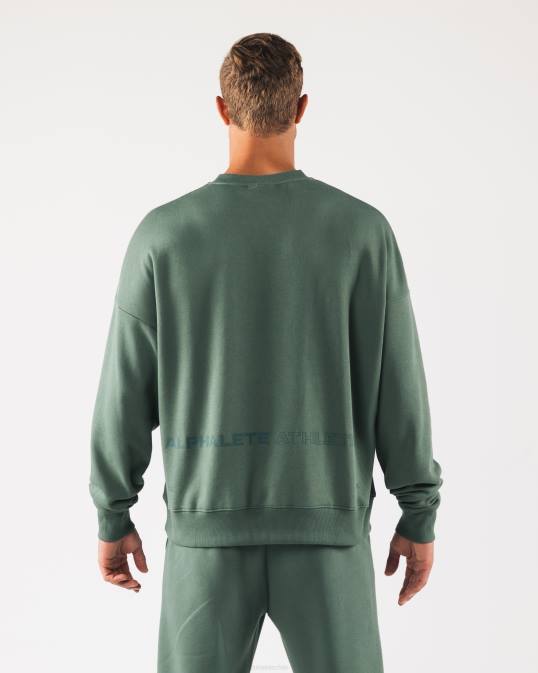 cuello redondo de origen unisexo Alphalete 08R8267 ropa verde sereno